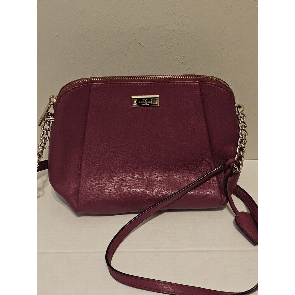Kate Spade NY Keanette Anna Court Leather Crossbody Bag Shoulder Bag Red Plum - Picture 12 of 12
